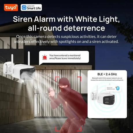 Hooked On Security Tuya Smart 4MP 2.5K Dual Lens Outdoor Camera Night Vision - stepyours.com