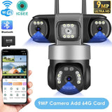 12MP Outdoor WiFi PTZ Camera With 6K HD Triple Lens Waterproof - stepyours.com