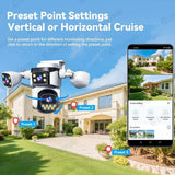 Outdoor WiFi PTZ CCTV Camera With 5X Zoom Four Lens Night Vision - stepyours.com