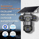 2 Pack Outdoor Security Camera System - 15MP Triple Lens 4G Solar Auto Tracking - stepyours.com