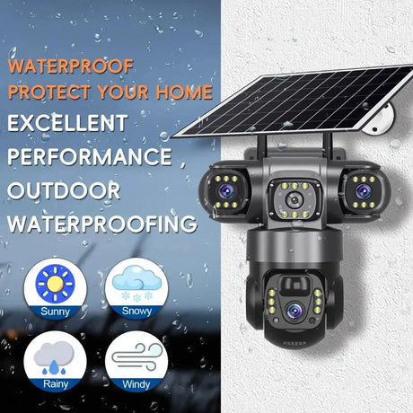 2 Pack Outdoor Security Camera System - 15MP Triple Lens 4G Solar Auto Tracking - stepyours.com