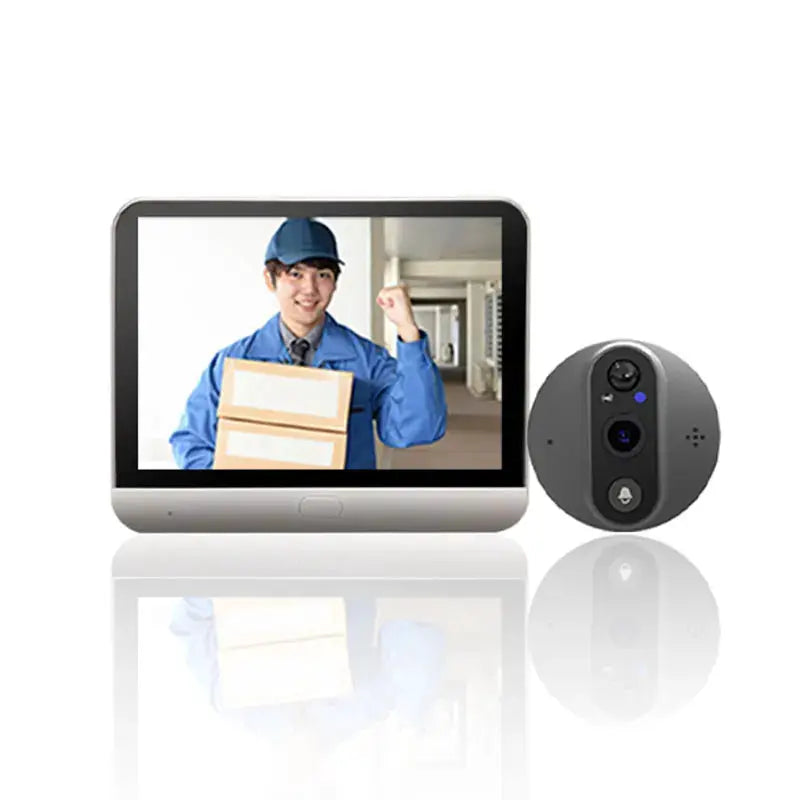 Yuezhe 3MP icam365 Peephole Doorbell Camera Wifi 4.3 Inch Digital Video Door Bell Security Smart Home Night PIR Wireless Bell by stepyours.com