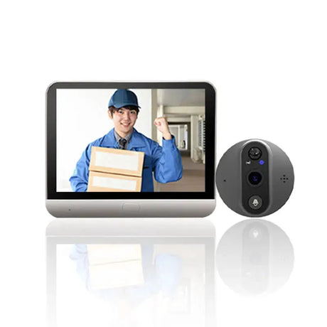Yuezhe 3MP icam365 Peephole Doorbell Camera Wifi 4.3 Inch Digital Video Door Bell Security Smart Home Night PIR Wireless Bell by stepyours.com