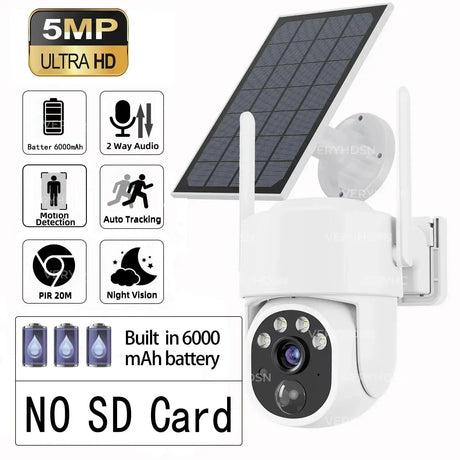 Solar Surveillance Camera Weatherproof WiFi Night Vision