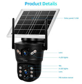 KERUI Outdoor Waterproof Solar Camera 6MP Dual Lens With 4G SIM And WiFi - stepyours.com