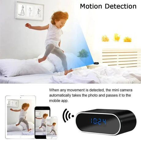 Mini Clock Camera For Home Security With Night Vision