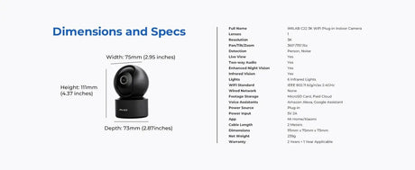 IMILAB C22 Indoor Baby Monitor AI Detection 360 PTZ Night Vision Xiaomi Home App - stepyours.com