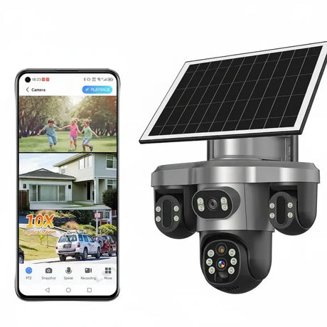 LS Vision 20MP Solar WiFi Surveillance Camera V380 Pro 10X Optical Zoom Outdoor - stepyours.com