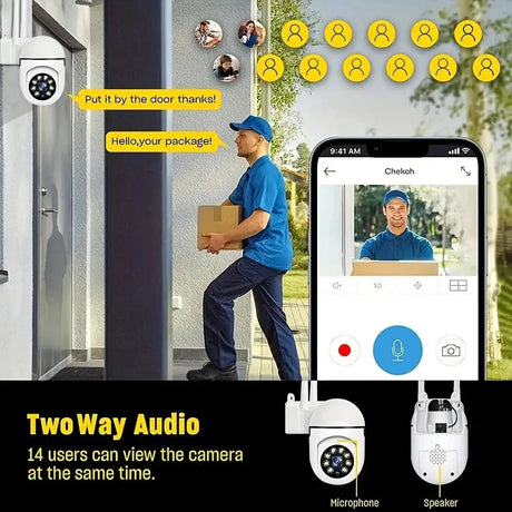 1080P Wireless Security Camera With Color Night Vision 2 Way Audio Pan Tilt Zoom - stepyours.com