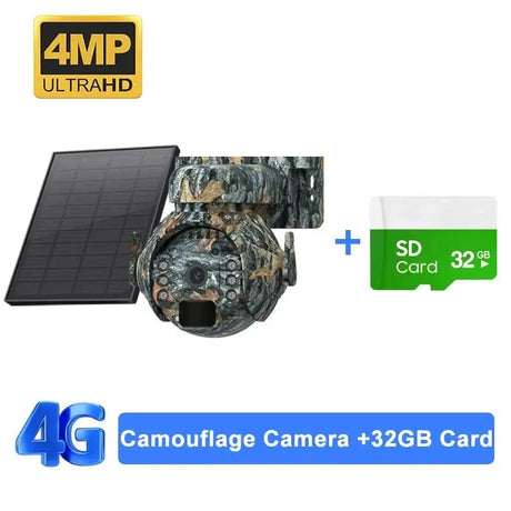 Shiwojia 12X Zoom 4K Solar Camera With Dual Lens 4G 360 Degree View - stepyours.com
