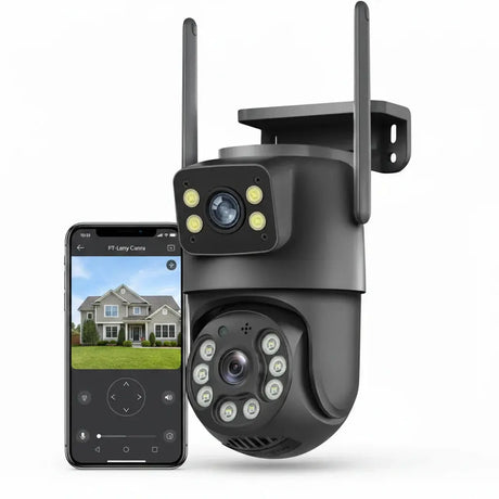 Icsee 8MP WiFi PTZ CCTV Camera Dual Screen Auto Tracking Night Vision Outdoor - stepyours.com
