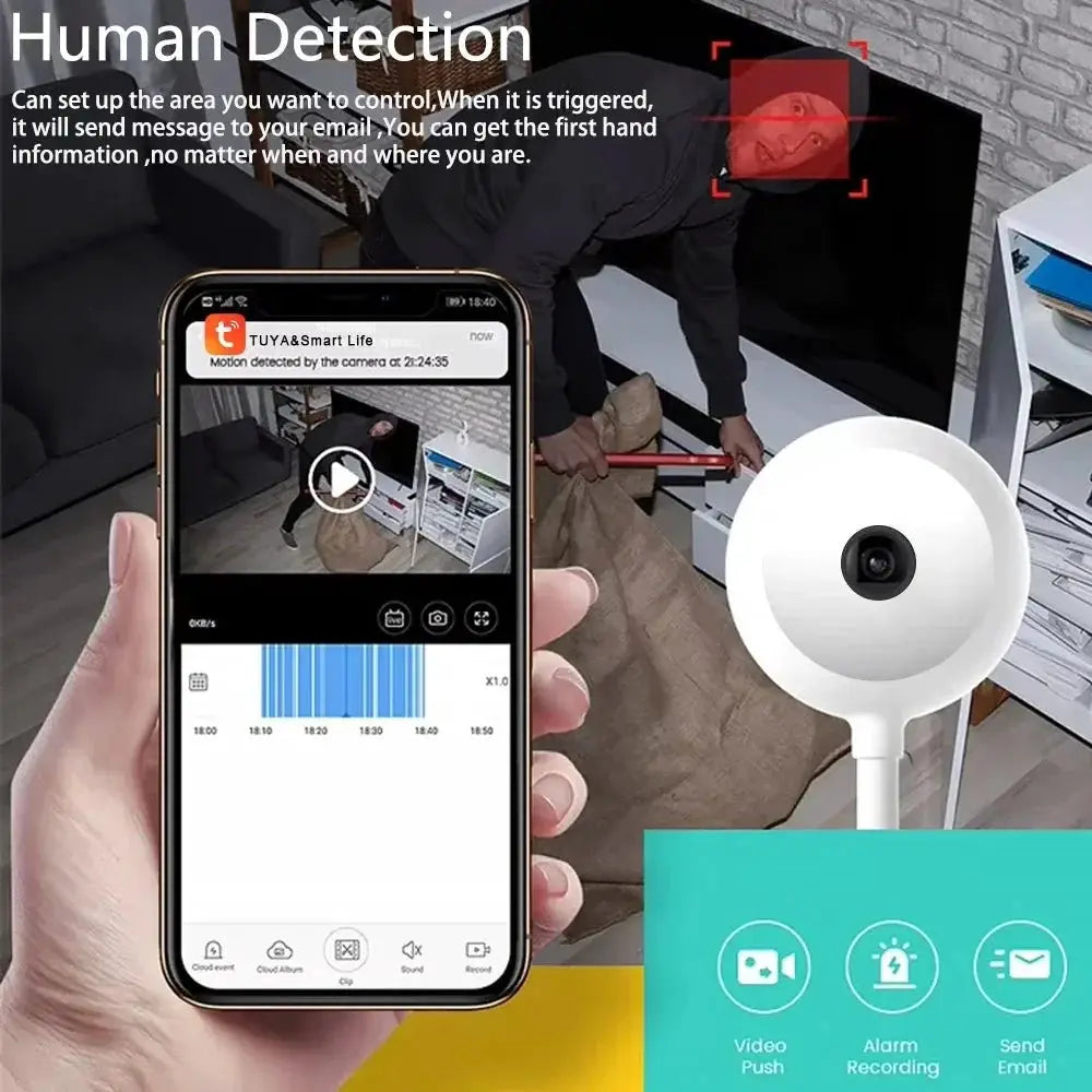 Overscam 5MP Mini WiFi Camera - AI Auto - Tracking Indoor Outdoor Surveillance - stepyours.com