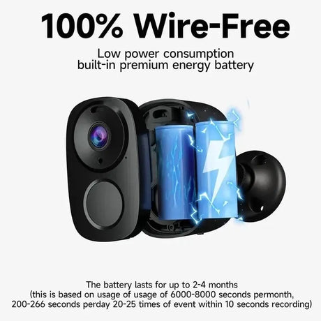 NOCCLILI Wireless Outdoor Security Camera - 2K Battery Powered WiFi Motion Siren - stepyours.com