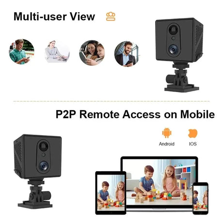 5MP Mini Camera 4G IP CCTV Two Way Audio 3000mAh Battery 64GB Night Vision - stepyours.com
