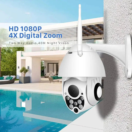 Abuntu YCC365 PTZ WiFi Outdoor Camera 1080P 4X Zoom With Smart Tracking - stepyours.com