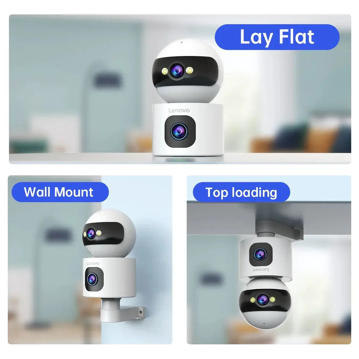 Lenovo 4K IP Camera - Dual Lens 5G WiFi Auto Tracking For Home Surveillance by stepyours.com