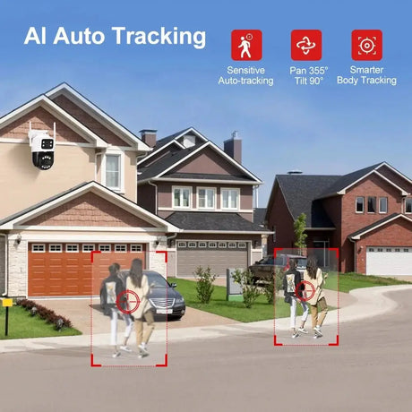 ASECAM 12MP 6K WiFi Outdoor Camera - AI Tracking, 8X Zoom, Dual Screen - stepyours.com