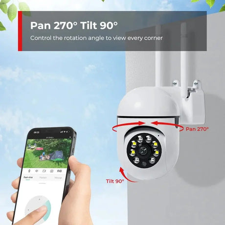 Smart 4MP Wireless Outdoor PTZ Camera With AI Auto Tracking Night Vision - stepyours.com