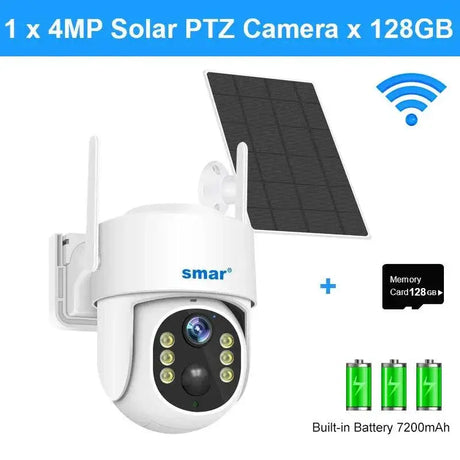 Solar Powered 4MP PTZ IP Security Camera With Night Vision