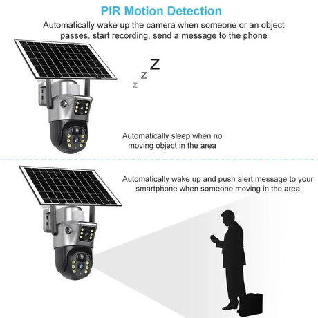 V380 Pro Solar Security Camera - Dual Lenses 8MP 4K PIR Night Vision Outdoor - stepyours.com