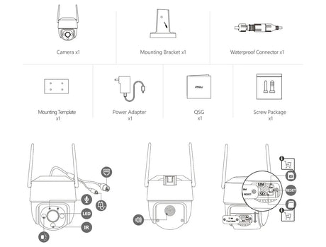IMOU Cruiser SE Plus Outdoor PTZ WiFi Camera - Color Night Vision AI Detection - stepyours.com