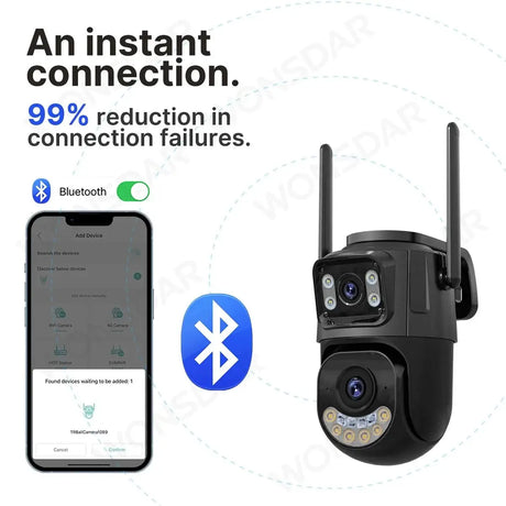 External WiFi PTZ Camera Dual Lens - Outdoor 2.4Ghz And 5Ghz WiFi Auto Tracking - stepyours.com
