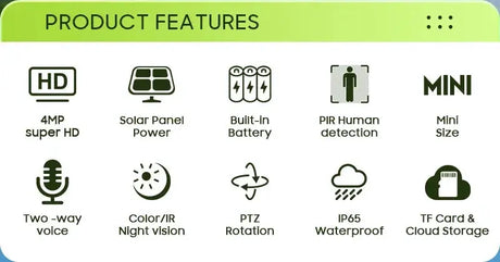 Shiwojia Wifi Wireless PTZ Solar Camera 4G SIM Outdoor 4MP