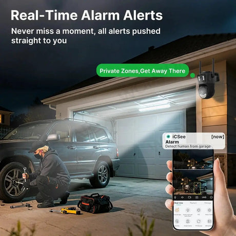 External WiFi PTZ Camera Dual Lens - Outdoor 2.4Ghz And 5Ghz WiFi Auto Tracking - stepyours.com