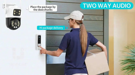 Dual Lens 360 Degree WiFi Camera IP66 Outdoor Security 8MP 4K PTZ - stepyours.com