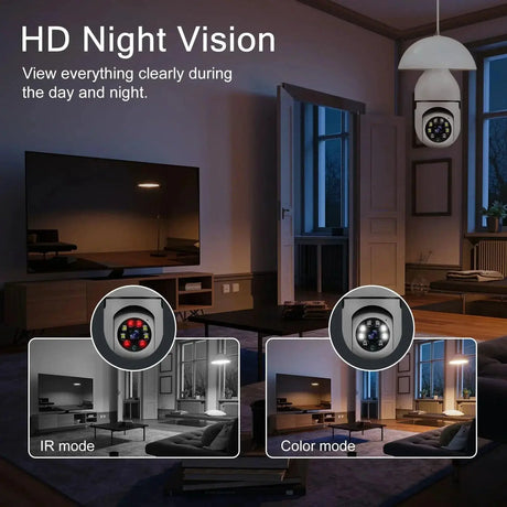 Night Vision WiFi Camera Bulb With Full Color Tracking Zoom