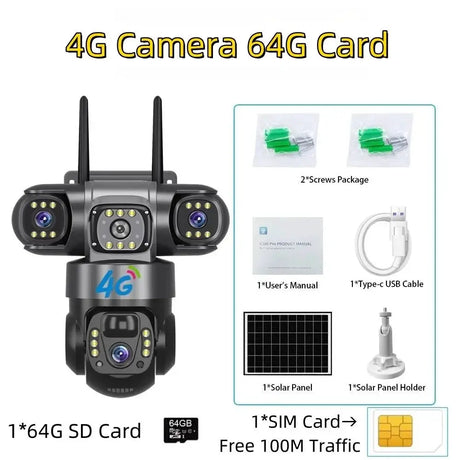 Solar 4G IP Camera 15MP HD Outdoor Night Vision Weatherproof Security - stepyours.com