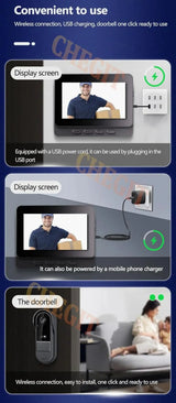 Wireless Wifi Doorbell Camera 1080P Video Intercom Doorbell Waterproof 4.3in IPS Screen Home Security Door Bell IR Night Vision by stepyours.com