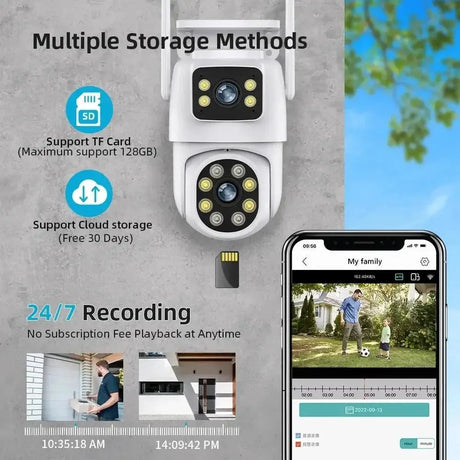 Sherway 4K 8MP Tuya Dual - Lens Outdoor PTZ Camera - AI Tracking and Smart Home - stepyours.com