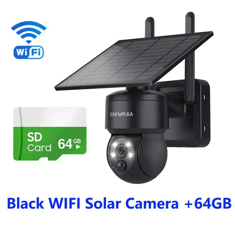 Shiwojia Wifi Wireless PTZ Solar Camera 4G SIM Outdoor 4MP