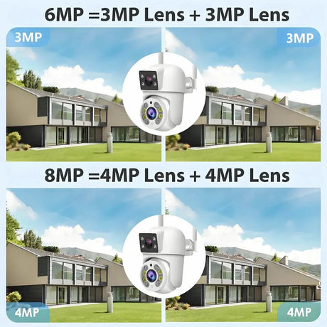 Tuya 8MP WiFi IP Camera PTZ Dual Lens Dual Screen Color Night Vision AI Alerts - stepyours.com