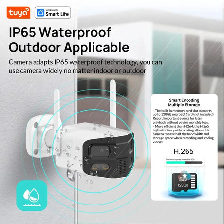 Hooked On Security Tuya Smart 4MP 2.5K Dual Lens Outdoor Camera Night Vision - stepyours.com