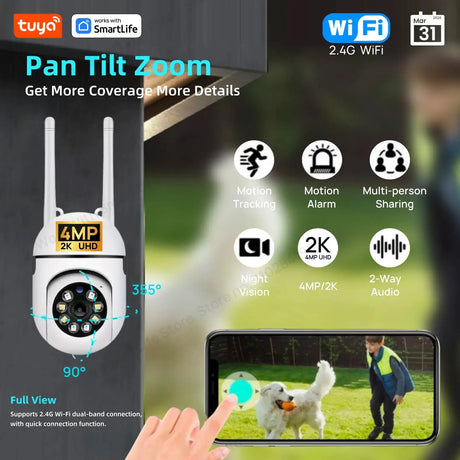 Tuya 4MP Indoor WiFi Camera Two Way Audio and Motion Alerts Plus - stepyours.com