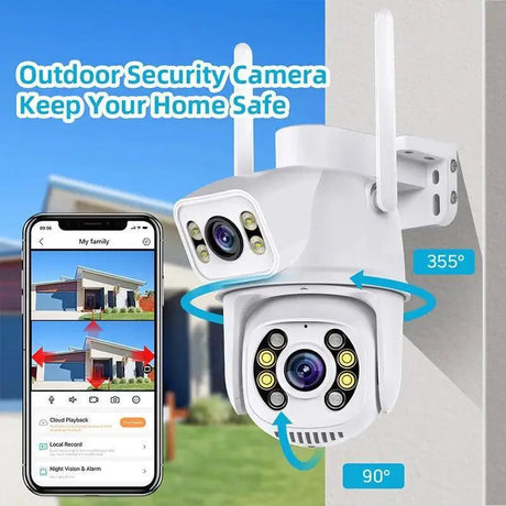 8MP 4K PTZ WiFi Outdoor Surveillance Camera AI Detection