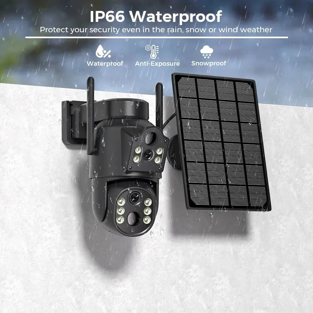 8MP 4K Solar WiFi Outdoor Camera Built In Battery Dual Lens 2K Surveillance - stepyours.com