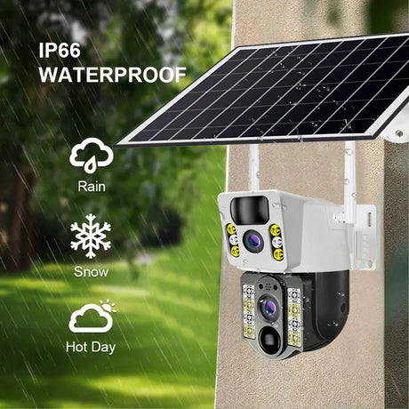 V380 Pro Solar 8MP 4K Wireless Camera - Dual Lens, 4G PIR Night Vision - stepyours.com