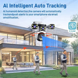 Outdoor WiFi PTZ CCTV Camera With 5X Zoom Four Lens Night Vision - stepyours.com