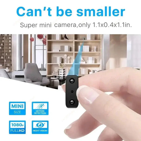 Smallest 1080P HD Mini Camera WIFI Smart Home IP Remote View Small Camcorder Built-in Battery Night Vision Invisible Espia Cam by stepyours.com