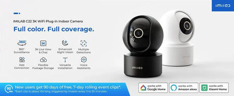 IMILAB C22 Indoor Baby Monitor AI Detection 360 PTZ Night Vision Xiaomi Home App - stepyours.com