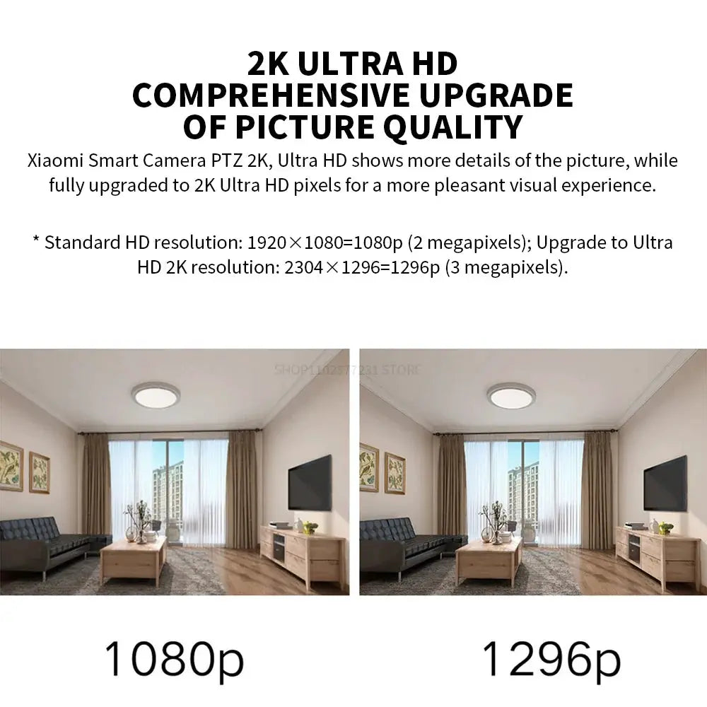 Xiaomi 360 Degree Mi PTZ 2K Security Camera AI Detection Indoor Night Vision by stepyours.com