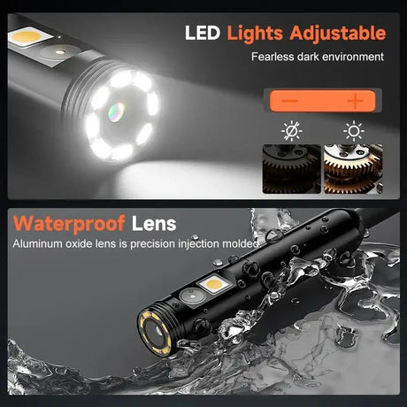 Detachable 2 - 100m Borescope With 8mm Camera - 1080P HD IP67 Endoscope - stepyours.com