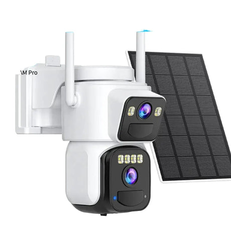 8MP Dual Lens Solar WiFi Security Camera - Color Night Vision, PIR Motion - stepyours.com