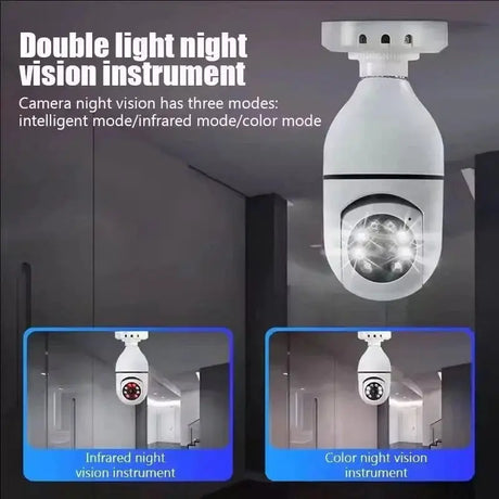 GEMODI 2.4G E27 WiFi Bulb Camera 1080P Night Vision Motion Two Way Audio - stepyours.com