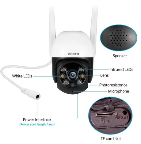 Fuers 8MP 4K Outdoor IP Camera - Auto Tracking And AI Human Detection Tuya Smart - stepyours.com