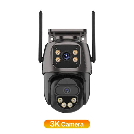IP Camera 6K 9MP WiFi Outdoor Camera - 3 Lens Dual Screen PTZ With 8x Zoom - stepyours.com