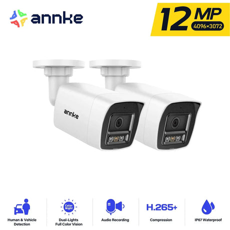 ANNKE 12MP Outdoor Dual Light PoE Security Camera IP67 Night Vision C1200 - stepyours.com
